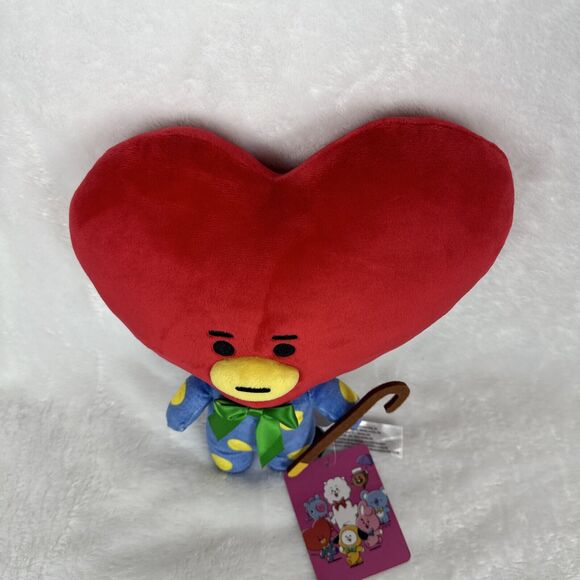 BT21 BTS Plush Stuffed Animal Toy Doll New With Tags Tata Bow & Cane Red - Picture 2 of 10